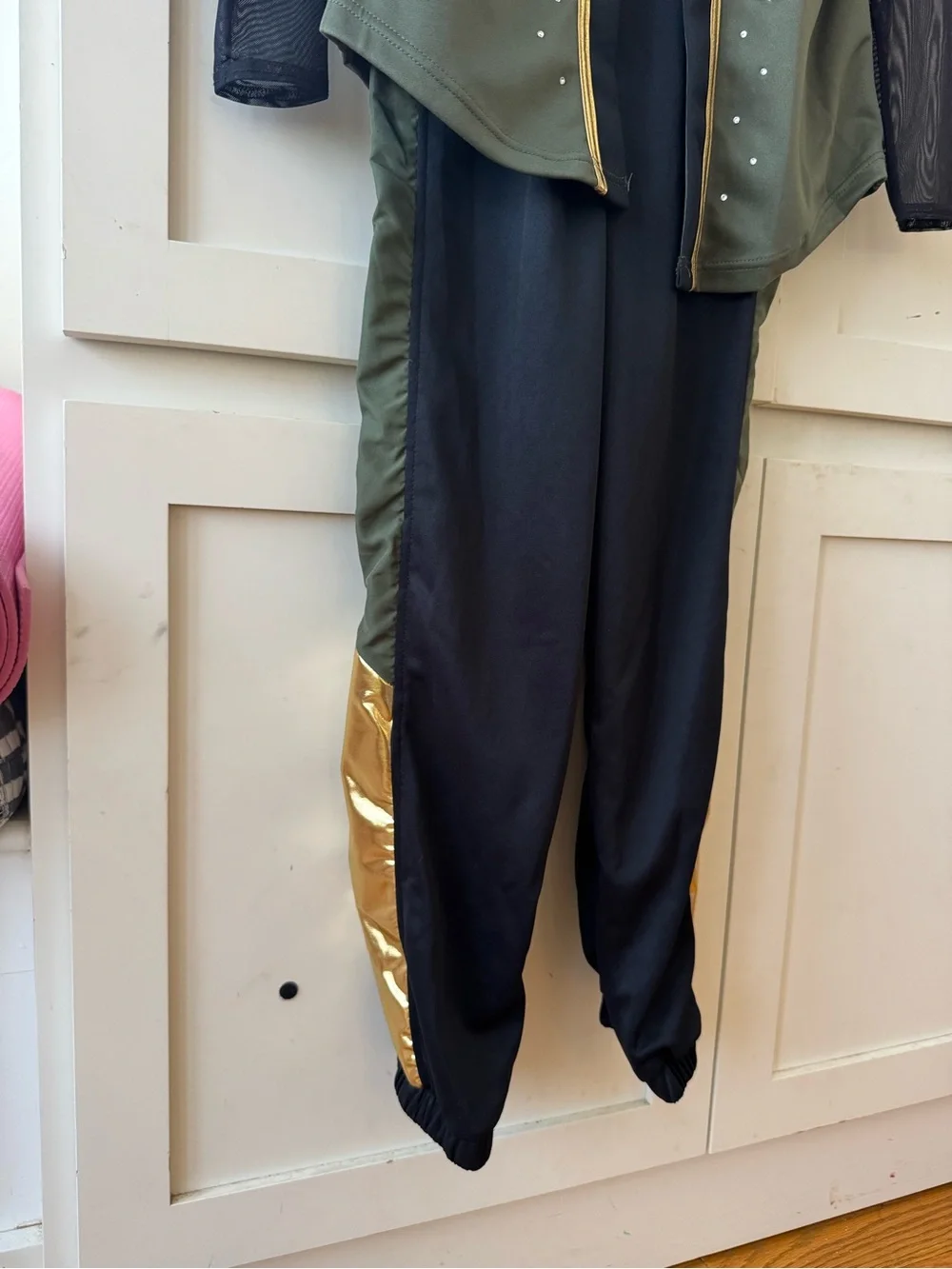 Weissman Olive & Black Hip-Hop Dance Costume with Gold Trim